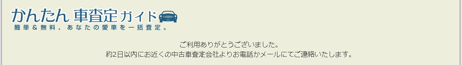 買取一括査定の申し込み完了